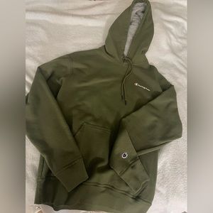 olive green champion hoodie